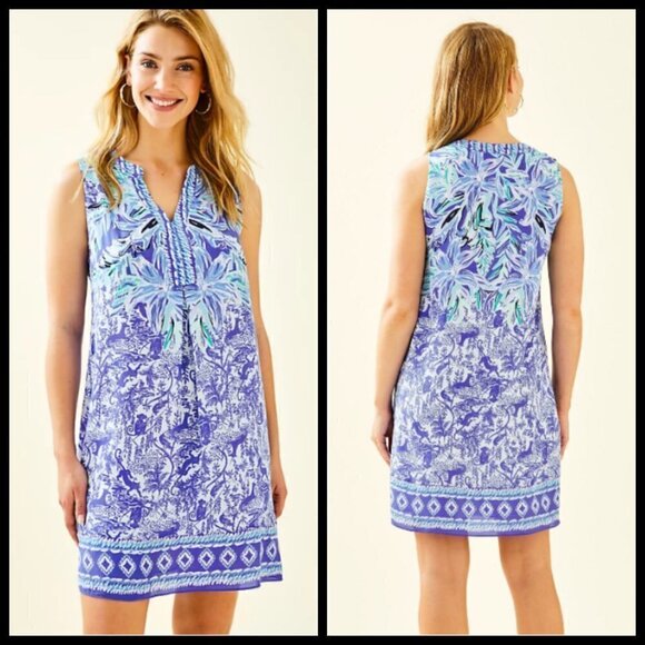 💕LILLY PULITZER💕 Evah Shift Dress High Tide Navy - Picture 1 of 16